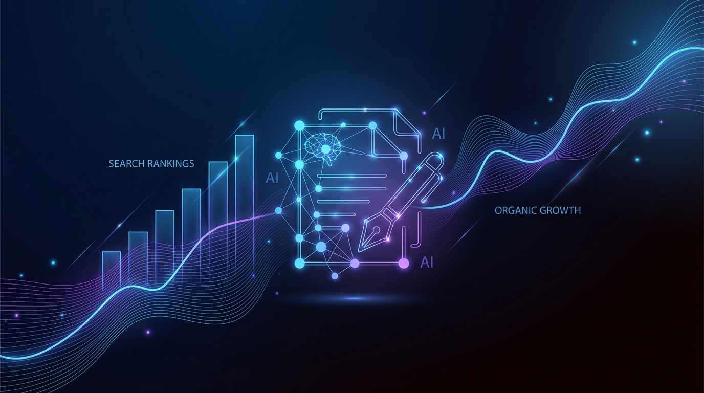 AI-powered SEO and content automation visualization